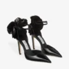 Zapatos de salón Marja 100 negros de piel spazzolato suave con adorno corto de lentejuelas Zapatos de salón Marja 100 negros de piel spazzolato suave con adorno corto de lentejuelas