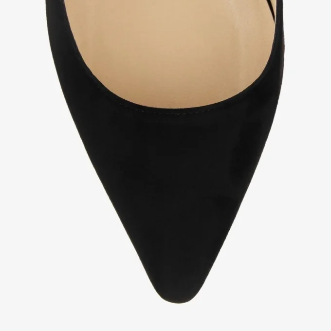 Zapatos de salón Romy 100 de ante negro con punta afilada