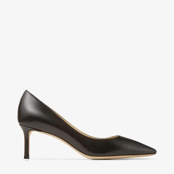 Zapatos de salón Romy 60 de piel de cabritilla negra con punta afilada