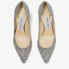Zapatos de salón Romy 60 de tela con purpurina gruesa color champán Zapatos de salón Romy 60 de tela con purpurina gruesa color champán