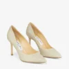 Zapatos de salón Romy 85 con punta afilada y purpurina platino hielo