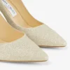 Zapatos de salón Romy 85 con punta afilada y purpurina platino hielo