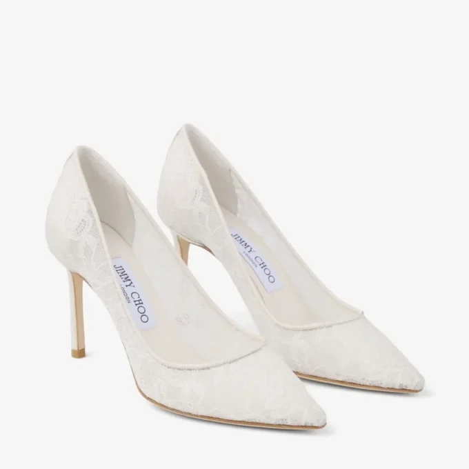 Zapatos de salón Romy 85 de jimmy choo en marfil con encaje Zapatos de salón Romy 85 de jimmy choo en marfil con encaje