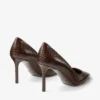 Zapatos de salón Romy 85 de piel con relieve de cocodrilo color chocolate