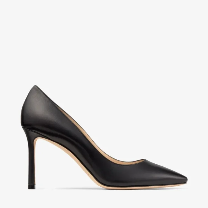 Zapatos de salón Romy 85 de piel de cabritilla negra con punta afilada Zapatos de salón Romy 85 de piel de cabritilla negra con punta afilada