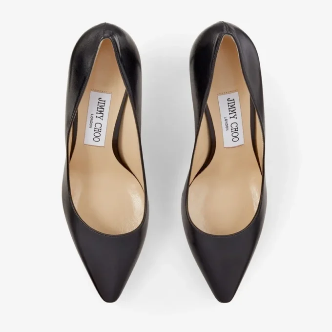 Zapatos de salón Romy 85 de piel de cabritilla negra con punta afilada Zapatos de salón Romy 85 de piel de cabritilla negra con punta afilada