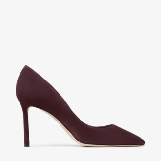 Zapatos de salón Romy 85 en ante tono a tono color merlot intenso