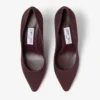 Zapatos de salón Romy 85 en ante tono a tono color merlot intenso