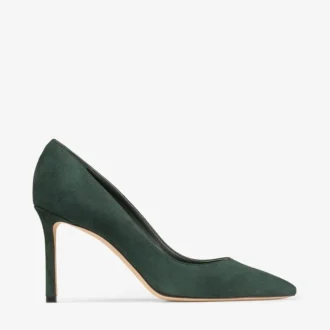 Zapatos de salón Romy 85 en ante verde británico a tono