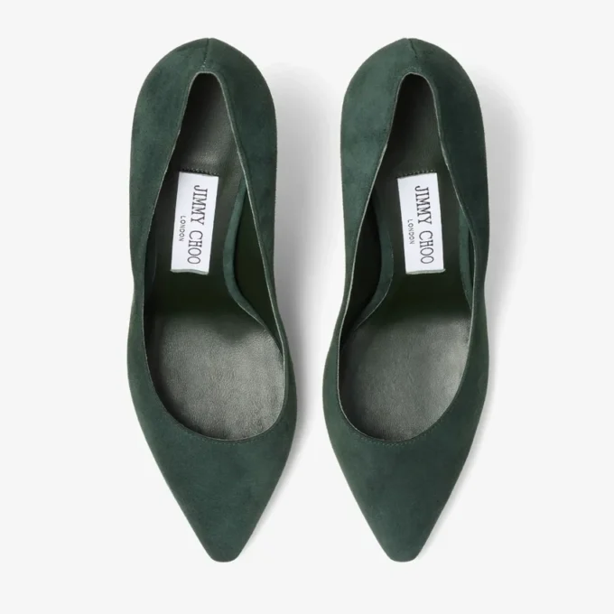 Zapatos de salón Romy 85 en ante verde británico a tono Zapatos de salón Romy 85 en ante verde británico a tono
