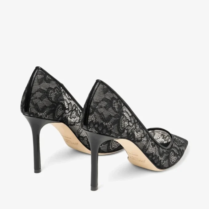 Zapatos de salón Romy 85 negros con encaje de jimmy choo Zapatos de salón Romy 85 negros con encaje de jimmy choo