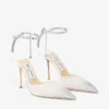 Zapatos de salón Saeda 100 con malla blanca y cristales Zapatos de salón Saeda 100 con malla blanca y cristales
