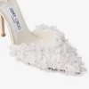Zapatos de salón Saeda 100 de malla marfil con bordado de pétalos
