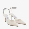Zapatos de salón Saeda 85 de tul marfil con cristales