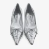 Zapatos de salón Scarlett 50 de piel metalizada plateada vintage