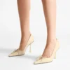 Zapatos de salón Scarlett 95 en piel estampada Elaphe color Buttermilk Zapatos de salón Scarlett 95 en piel estampada Elaphe color Buttermilk