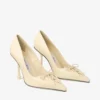 Zapatos de salón Scarlett 95 en piel estampada Elaphe color Buttermilk Zapatos de salón Scarlett 95 en piel estampada Elaphe color Buttermilk