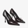 Zapatos de salón Scarlett 95 Sambuco de piel brillante con relieve de cocodrilo Zapatos de salón Scarlett 95 Sambuco de piel brillante con relieve de cocodrilo