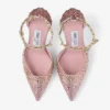 Zapatos de salón Stevie 100 de satén sedoso color rosa palo con cristales Zapatos de salón Stevie 100 de satén sedoso color rosa palo con cristales