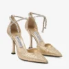 Zapatos de salón Stevie 100 dorados con efecto metalizado arrugado Zapatos de salón Stevie 100 dorados con efecto metalizado arrugado