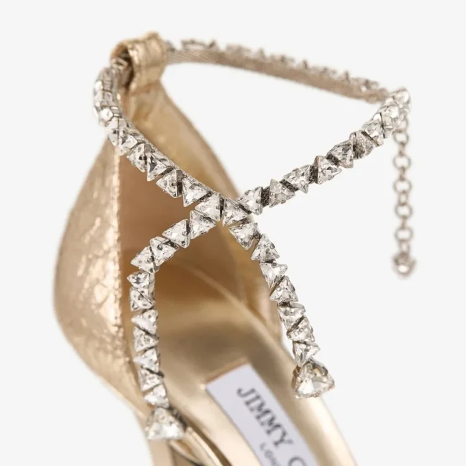 Zapatos de salón Stevie 100 dorados con efecto metalizado arrugado Zapatos de salón Stevie 100 dorados con efecto metalizado arrugado