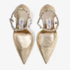 Zapatos de salón Stevie 100 dorados con efecto metalizado arrugado Zapatos de salón Stevie 100 dorados con efecto metalizado arrugado