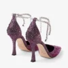 Zapatos de salón Stevie 100 en satén rosa palo y violeta orquídea con cristales degradados Zapatos de salón Stevie 100 en satén rosa palo y violeta orquídea con cristales degradados