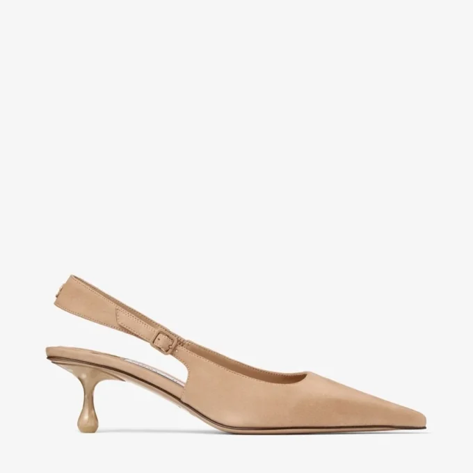 Zapatos de tacón bajo con talón abierto Amel 50 de ante Chai
