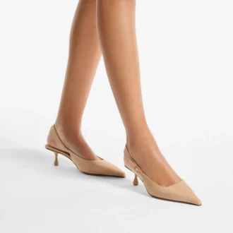 Zapatos de tacón bajo con talón abierto Amel 50 de ante Chai