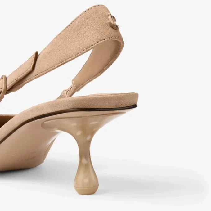 Zapatos de tacón bajo con talón abierto Amel 50 de ante Chai