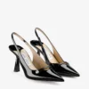 Zapatos de tacón con talón abierto Amita 85 de napa charol negra Zapatos de tacón con talón abierto Amita 85 de napa charol negra