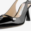 Zapatos de tacón con talón abierto Amita 85 de napa charol negra Zapatos de tacón con talón abierto Amita 85 de napa charol negra