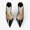 Zapatos de tacón con talón abierto Amita 85 de napa charol negra Zapatos de tacón con talón abierto Amita 85 de napa charol negra