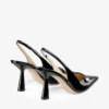 Zapatos de tacón con talón abierto Amita 85 de napa charol negra Zapatos de tacón con talón abierto Amita 85 de napa charol negra