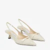 Zapatos de tacón con tiras traseras Amita 45 de rafia fina natural Zapatos de tacón con tiras traseras Amita 45 de rafia fina natural