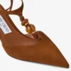 Zapatos de tacón con tiras traseras Lauri 50 en ante mixto color tostado con abalorios Zapatos de tacón con tiras traseras Lauri 50 en ante mixto color tostado con abalorios