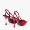 Zapatos de tacón Faya 95 en satén rojo rubí y grosgrain Zapatos de tacón Faya 95 en satén rojo rubí y grosgrain