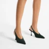 Zapatos de tacón Isa 80 de ante verde británico con tacones de lunares