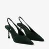Zapatos de tacón Isa 80 de ante verde británico con tacones de lunares