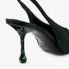 Zapatos de tacón Isa 80 de ante verde británico con tacones de lunares