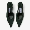 Zapatos de tacón Isa 80 de ante verde británico con tacones de lunares