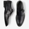 Zapatos Finnion con hebilla, de cuero cepillado negro Zapatos Finnion con hebilla, de cuero cepillado negro